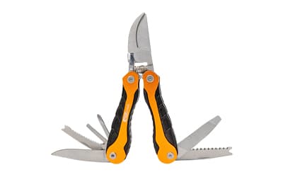 AccuSharp Sportsmans Multi-Tool, Orange and Black Handle, Includes Pruners, Phillips Screwdriver, Nail File, Large Screwdriver, Small Screwdriver