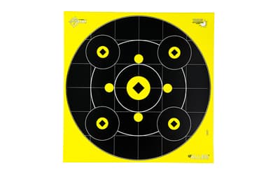 Allen Company EZ AIM Adhesive, Bullseye, 12" x 12", 12 Pack, Black/Chartreuse