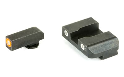 AmeriGlo GLOCK Pro-Glo Combination Set, Sights, Fits GLOCK 17/19/22/23/24/26/27/33/34/35/37/38/39, Green Tritium Lamp with Orange Outline Front