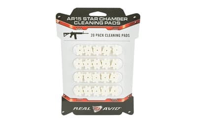 Real Avid Star Chamber, Cleaning Pads, Fits AR15, Wool Pads, 20 Per Pack, Precision Cut