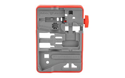 Real Avid Master Bench Block, Rubber/Plastic Material, Red/Grey Finish, Bench Block for AR Style Rifles