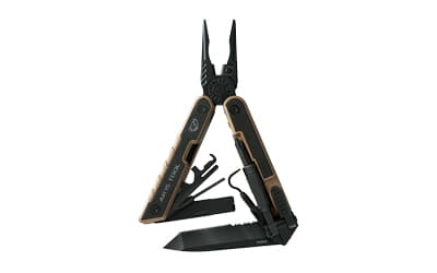 Real Avid AR15 Tool, Multi-Tool, Black/Tan Finish, Stainless Steel, Includes Tan Nylon Sheath