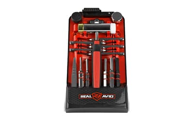 Real Avid Accu-Punch Hammer & Roll Pin Punch Set, Hammer, Pin Alignment Tool, Roll Pins and Resin Punch In A Stand-Up Case