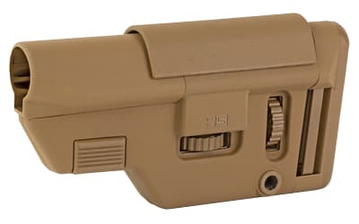 B5 Systems Collapsible Precision Stock, Coyote Brown, Medium Length Cheek Riser
