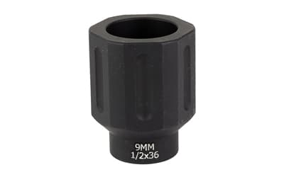 Battle Arms Development HEX FLASHCAN, Blast Diverter, 9MM, Anodized Finish Black, 1/2X36 Threaded