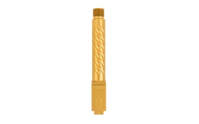 Ballistic Advantage Premium Series, 9MM, 4.5" Threaded Barrel, 1/2X28, Spiral Fluting, Fits Glock 19 Gen 3-5, PVD Finish, Gold