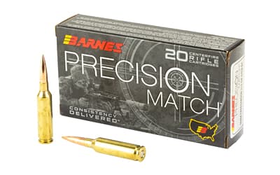 Barnes Precision Match, 6MM Creedmoor, 112 Grain, Open Tip Boat Tail, 20 Round Box