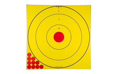 Birchwood Casey Shoot-N-C, Adhesive Target, Easily Visible Black Splatter, Yellow, 17.75" X 17.75"