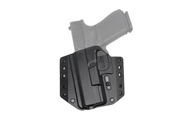 Bravo Concealment BCA, OWB Concealment Holster, 1.5" Belt Loops, Fits Glock 19/19X/23/32/45 Left Hand, Black, Polymer, Does not fit Glock Gen 5 40SW