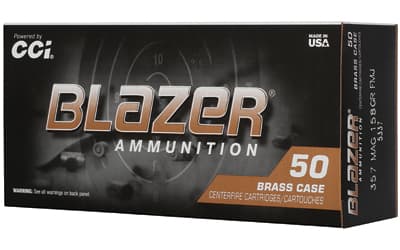 CCI Ammunition Blazer, 357 Magnum, 158 Grain, Full Metal Jacket, 50 Round Box
