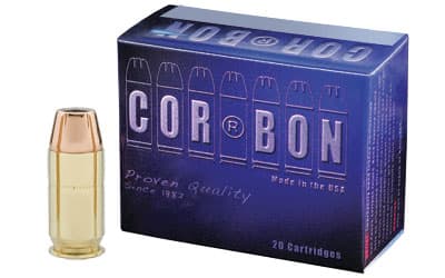 Corbon Ammo Self Defense, 45ACP, 165 Grain, Jacketed Hollow Point, +P, 20 Round Box