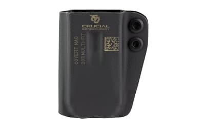 Crucial Concealment Covert Mag Pouch, Inside Waistband Magazine Pouch,, Ambidextrous, Fits 2011 Magazines and Similar, Kydex, Black