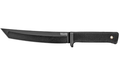 Cold Steel Recon Tanto, Fixed Blade Knife, 7" Blade, SK-5 with Black Tuff-Ex Finish, Includes Secure-Ex Sheath