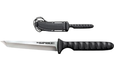 Cold Steel Tanto Spike, Fixed Blade Knife, 4" Tanto Blade, German 4116 Stainless Blade Steel, 8" Overall Length, Satin Finish, Silver Blade