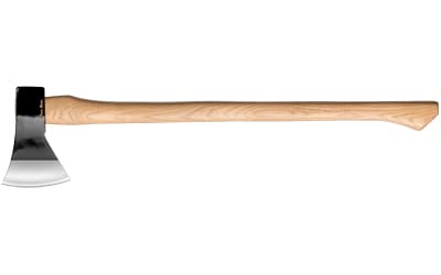 Cold Steel Trail Boss, Axe, Black and Silver, Plain Edge, 1055 Carbon, 27" Natural Wood Handle