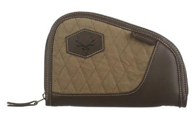 Evolution Outdoor President Series, Pistol Case, Fits Most Handguns Up to 8", Cotton Duck Canvas and Brown Fleece Lining Construction, Brown