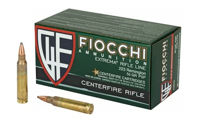 Fiocchi Ammunition Rifle, 223 Remington, 55 Grain, Pointed Soft Point, 50 Round Box