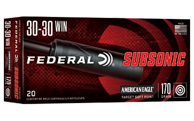 Federal American Eagle, 30-30 Winchester, 170 Grain, Target Soft Point, Subsonic, 20 Round Box