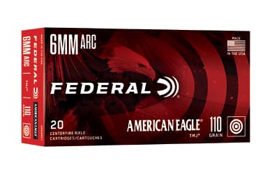 Federal American Eagle, 6MM ARC, 110 Grain, Total Metal Jacket, 20 Round Box