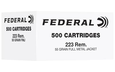 Federal American Eagle, 223 Remington, 55 Grain, Full Metal Jacket, 500 Round Box