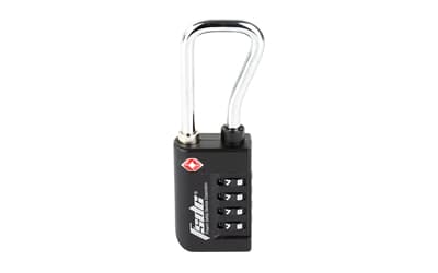 Firearm Safety Devices Corporation Resettable 4-Dial TSA Combination Lock w/Steel Sha, Black, Not a CA-DOJ Approved Firearms Safety Device