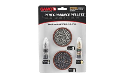 Gamo USA Combo Pack, Precision Pellets, .22 Pellets, (Rocket, PBA Platinum, PBA Armor, PBA Raptor), Blister Card, 225/Pack