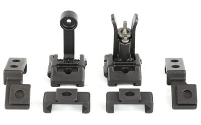 Griffin Armament M2 Sight Deploy Kit, Front/Rear Folding Sights, Fits Picatinny Rails, Matte Black Finish, Includes 12 O'Clock & 45 Degree Bases