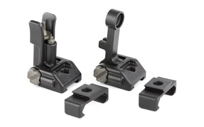 Griffin Armament M2 Sights, Front/Rear Folding Sights, Fits Picatinny Rails, Matte Finish, Includes 12 O'Clock Bases