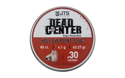 JTS Group Dead Center, .30 Caliber Pellets, Hollow Point Tip, 80 Per Tin