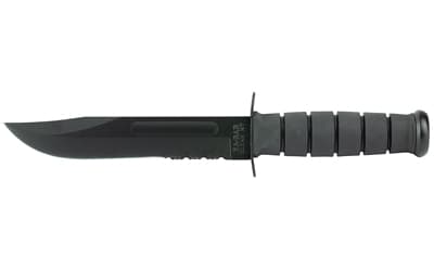 KA-BAR Knives KA-BAR, Fixed Blade Knife, 7" Blade Length, 11.875 Overall Length, Clip Point, Includes Glass Filled Nylon Sheath, 1095 Cro-Van/Black