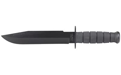 KA-BAR Knives KA-BAR, Fighter, Fixed Blade Knife, 8" Blade Length, 12.8" Overall Length, Clip Point, 1095 Cro-Van Steel, Matte Finish, Black