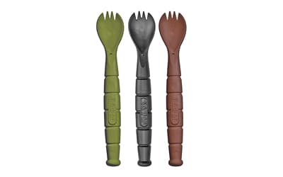 KA-BAR Knives Field Kit Spork, Survival Tool, Three Pack, Brown Green and Black, Creamid Construction