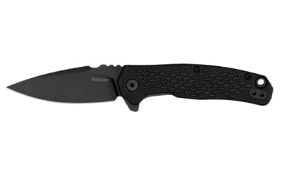 Kershaw Conduit, Folding Knife, Flipper Assisted Opening, Plain Edge, 8Cr13Mov Steel, Black Oxide Coating, Glass Filled Nylon Handle, 2.9" Blade