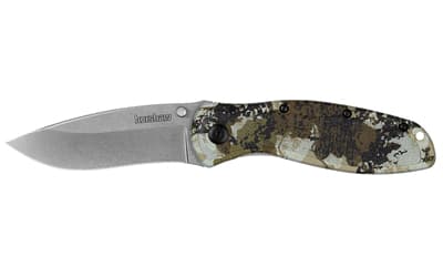 Kershaw Blur, Assisted Folding Knife, 3.4" Drop Point Blade, 14C28N Blade Steel, 7.9" Overall Length, Steel Stonewash Finish Blade, Plain Edge