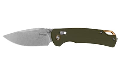 Kershaw Proximal, Folding Knife, 3.15" Drop Point Blade, D2 Blade Steel, 7.55" Overall Length, Steel Stonewash Finish Blade, Plain Edge, G10 Handle