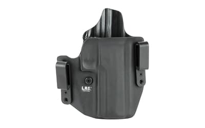 L.A.G. Tactical, Inc. Defender Series, OWB/IWB Holster, Fits SIG P320 Full Size 9/40, Kydex, Right Hand, Black Finish