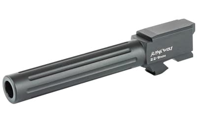 Lone Wolf Distributors AlphaWolf Barrel, 9MM, Salt Bath Nitride Coated, Fluted, 416R Stainless Steel, Conversion to 9mm Stock Length