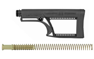 Luth-AR MBA-2 Stock With Buffer Assembly, A2 Extension Tube, Standard Buffer, AR-10 Buffer Spring, Fixed, Black