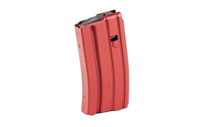 DURAMAG Magazine, 223 Remington/5.56 NATO/300 Blackout, 20 Rounds, Fits AR-15, Black AGF Follower, Aluminum, Red