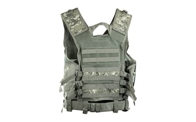 NcSTAR Tactical Vest, Nylon, Digital Camo, Size Medium- 2XL, Fully Adjustable, PALS Webbing, Pistol Mag Pouches, Rifle Mag Pouches