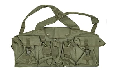 NcSTAR AK Chest Rig, Vest, Ambidextrous, Green, (6) Magazines, Nylon, Mag Pouch