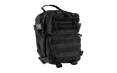 NcSTAR Every Day Pack, Backpack, 12.5"x11.5"x3" Main Compartment, Black, Two Small Compartments with Four Cinch Straps, Molle Webbing