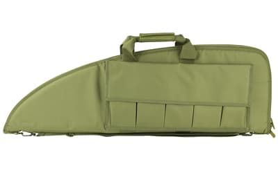 NcSTAR 2907 Series Rifle Case, Green, Nylon, 36" Length, Includes 5 Exterior Mag Pouches, Extra Wide to Allow Room for Scoped Rifles