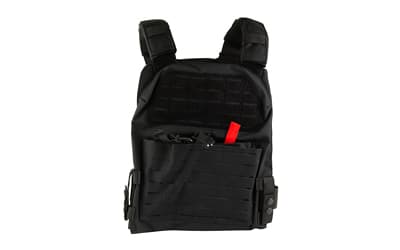 NcSTAR Laser Cut Plate Carrier, Black, Size 2XL, Laser Cut MOLLE Slots, Kangaroo Pouch, Fits 11"x14" Hard Plates