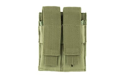 NcSTAR Double Pistol Magazine Pouch, Nylon, Green, MOLLE Straps for Attachment, Fits Two Standard Capacity Double Stack Magazines