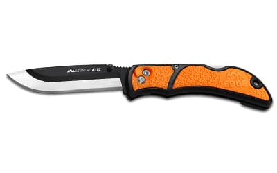 Outdoor Edge Razor EDC Lite, Folding Knife, Plain Edge, 3.5" Blades, 420J2 Stainless Steel, Orange and Black Handle, Includes (6) Drop Point Blades