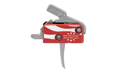 Rise Armament Patriot Trigger, Red, Includes Challenge Coin and Anti-walk Pins, Folds Of Honor Edition
