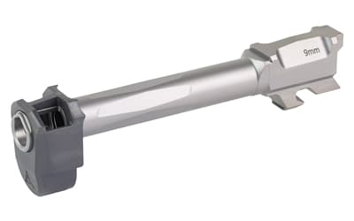 Radian Weapons RAMJET Fluted Barrel with AFTERBURNER Muzzle Brake, 9MM, Radianite Finish, Black/Gray, INTRA-LOK Mounting System, Fits Glock 48