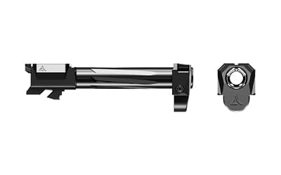 Radian Weapons RAMJET Fluted Barrel with AFTERBURNER Muzzle Brake, 9MM, Radianite Finish, Black/Gray, INTRA-LOK Mounting System, Fits Glock 19 Gen 4