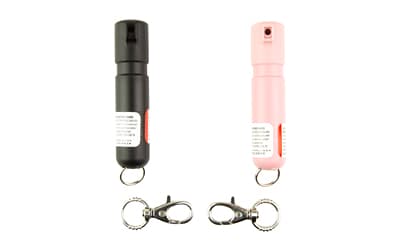 Sabre Mighty Discreet Pepper Spray, Powerful Stream, .18oz, Black and Pink